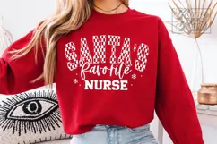 Santas Favorite Nurse SVG - Christmas Merry Nurse Claus Product Image 3