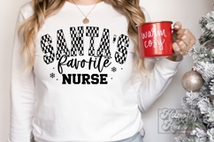 Santas Favorite Nurse SVG - Christmas Merry Nurse Claus Product Image 4