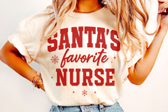Santa&#039;s Favorite Nurse PNG, Nurse Christmas PNG, Holiday PNG Product Image 2