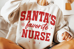 Santa&#039;s Favorite Nurse PNG, Nurse Christmas PNG, Holiday PNG Product Image 3