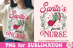 Santa's Favorite Nurse png, Nurse Coquette Christmas Png Product Image 1