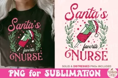 Santa's Favorite Nurse png, Nurse Coquette Christmas Png Product Image 2