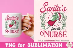Santa's Favorite Nurse png, Nurse Coquette Christmas Png Product Image 3