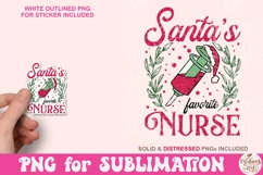 Santa's Favorite Nurse png, Nurse Coquette Christmas Png Product Image 4
