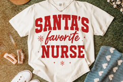 Santa&#039;s Favorite Nurse PNG, Nurse Christmas PNG, Holiday PNG Product Image 1