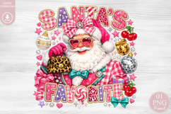 Santas Favorite PNG, Retro Pink Christmas Santa Claus Product Image 1