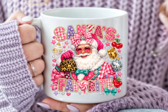 Santas Favorite PNG, Retro Pink Christmas Santa Claus Product Image 4