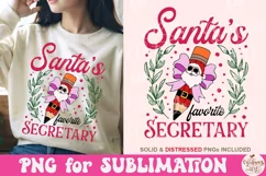Santa's Favorite Secretary Png, Merry Christmas Product Image 1