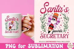 Santa's Favorite Secretary Png, Merry Christmas Product Image 3