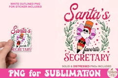 Santa's Favorite Secretary Png, Merry Christmas Product Image 4