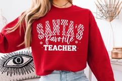 Santas Favorite Teacher SVG PNG - Merry Teacher Claus Product Image 1