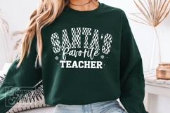 Santas Favorite Teacher SVG PNG - Merry Teacher Claus Product Image 2