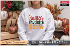 Santas Favorite Teacher SVG | Christmas SVG | Holiday SVG Product Image 1