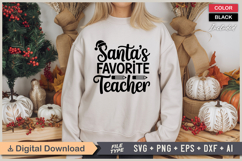 Santas Favorite Teacher SVG | Christmas SVG | Holiday SVG Product Image 2