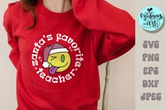 Santa&#039;s favorite teacher svg, christmas cut file Product Image 1