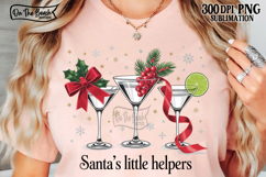 Santa’s Helper Martini PNG Funny Christmas Cocktail Art 