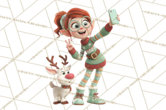 Christmas Elf Clipart, Funny Elf Clip Art, Santa Helpers PNG Product Image 2