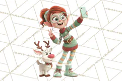 Christmas Elf Clipart, Funny Elf Clip Art, Santa Helpers PNG Product Image 2