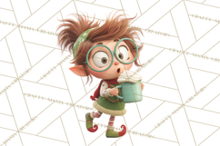 Christmas Elf Clipart, Funny Elf Clip Art, Santa Helpers PNG Product Image 4