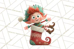 Christmas Elf Clipart, Funny Elf Clip Art, Santa Helpers PNG Product Image 2