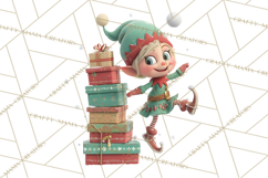 Christmas Elf Clipart, Funny Elf Clip Art, Santa Helpers PNG Product Image 3