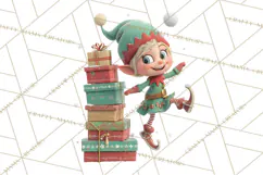 Christmas Elf Clipart, Funny Elf Clip Art, Santa Helpers PNG Product Image 3