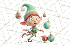 Christmas Elf Clipart, Funny Elf Clip Art, Santa Helpers PNG Product Image 4