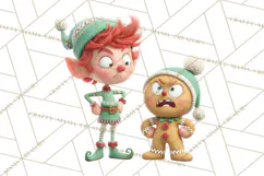 Christmas Elf Clipart, Funny Elf Clip Art, Santa Helpers PNG Product Image 2