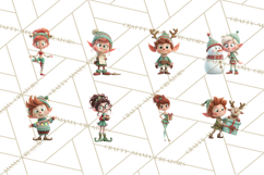 Christmas Elf Clipart, Funny Elf Clip Art, Santa Helpers PNG Product Image 2