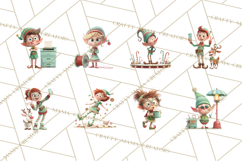 Christmas Elf Clipart, Funny Elf Clip Art, Santa Helpers PNG Product Image 3