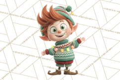 Christmas Elf Clipart, Funny Elf Clip Art, Santa Helpers PNG Product Image 2