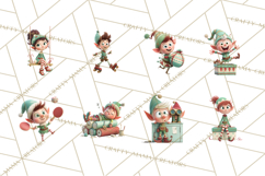 Christmas Elf Clipart, Funny Elf Clip Art, Santa Helpers PNG Product Image 5