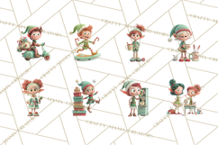 Christmas Elf Clipart, Funny Elf Clip Art, Santa Helpers PNG Product Image 6