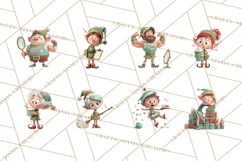 Christmas Elf Clipart, Funny Elf Clip Art, Santa Helpers PNG Product Image 7