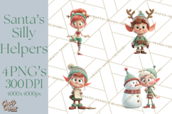 Christmas Elf Clipart, Funny Elf Clip Art, Santa Helpers PNG Product Image 1