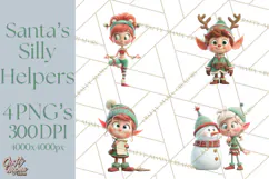 Christmas Elf Clipart, Funny Elf Clip Art, Santa Helpers PNG Product Image 1