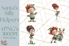 Christmas Elf Clipart, Funny Elf Clip Art, Santa Helpers PNG Product Image 1