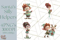 Christmas Elf Clipart, Funny Elf Clip Art, Santa Helpers PNG Product Image 1