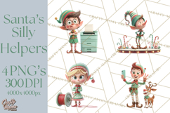 Christmas Elf Clipart, Funny Elf Clip Art, Santa Helpers PNG Product Image 1