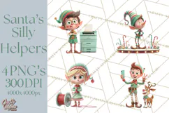 Christmas Elf Clipart, Funny Elf Clip Art, Santa Helpers PNG Product Image 1