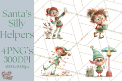 Christmas Elf Clipart, Funny Elf Clip Art, Santa Helpers PNG Product Image 1