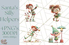 Christmas Elf Clipart, Funny Elf Clip Art, Santa Helpers PNG Product Image 1