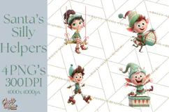 Christmas Elf Clipart, Funny Elf Clip Art, Santa Helpers PNG Product Image 1