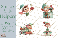 Christmas Elf Clipart, Funny Elf Clip Art, Santa Helpers PNG Product Image 1
