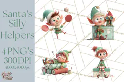 Christmas Elf Clipart, Funny Elf Clip Art, Santa Helpers PNG Product Image 1