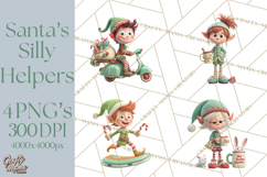 Christmas Elf Clipart, Funny Elf Clip Art, Santa Helpers PNG Product Image 1