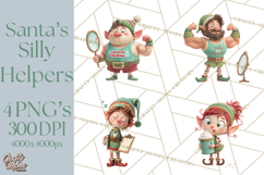 Christmas Elf Clipart, Funny Elf Clip Art, Santa Helpers PNG Product Image 1