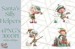 Christmas Elf Clipart, Funny Elf Clip Art, Santa Helpers PNG Product Image 1
