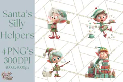 Christmas Elf Clipart, Funny Elf Clip Art, Santa Helpers PNG Product Image 1