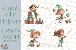 Christmas Elf Clipart, Funny Elf Clip Art, Santa Helpers PNG Product Image 1